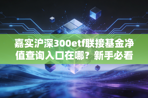 嘉实沪深300etf联接基金净值查询入口在哪？新手必看攻略！