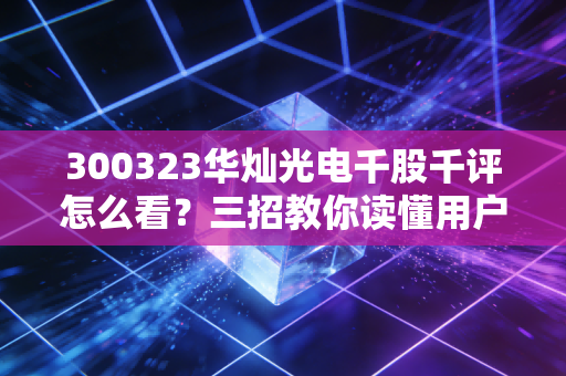 300323华灿光电千股千评怎么看？三招教你读懂用户真实评价