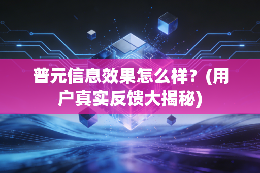 普元信息效果怎么样？(用户真实反馈大揭秘)