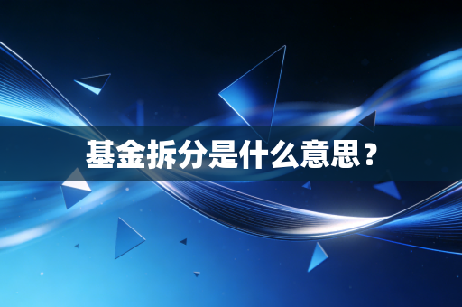 基金拆分是什么意思？