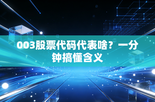 003股票代码代表啥？一分钟搞懂含义