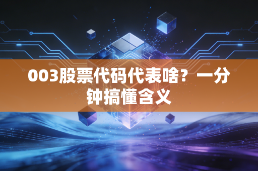 003股票代码代表啥？一分钟搞懂含义