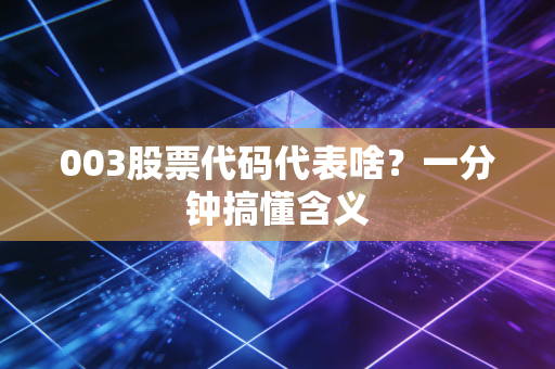 003股票代码代表啥？一分钟搞懂含义