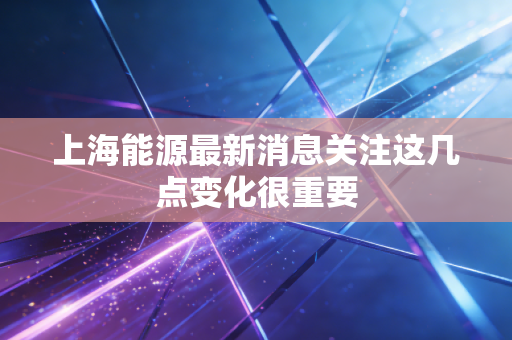 上海能源最新消息关注这几点变化很重要
