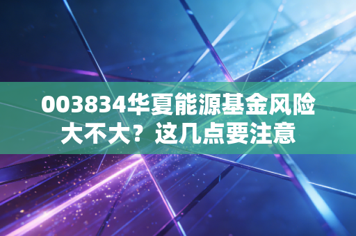 003834华夏能源基金风险大不大？这几点要注意