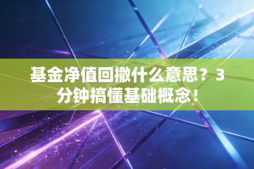 基金净值回撤什么意思？3分钟搞懂基础概念！