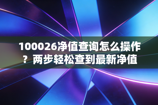 100026净值查询怎么操作？两步轻松查到最新净值