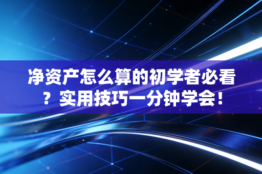 净资产怎么算的初学者必看？实用技巧一分钟学会！