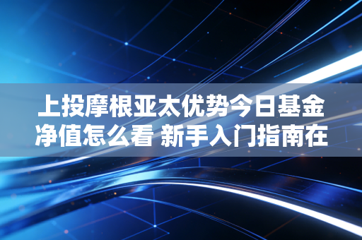 上投摩根亚太优势今日基金净值怎么看 新手入门指南在这里