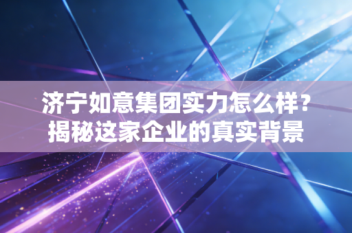 济宁如意集团实力怎么样？揭秘这家企业的真实背景