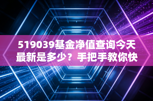 519039基金净值查询今天最新是多少？手把手教你快速查询