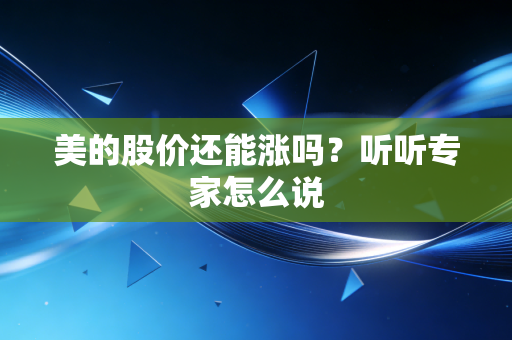 美的股价还能涨吗？听听专家怎么说