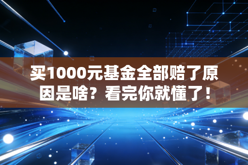 买1000元基金全部赔了原因是啥？看完你就懂了！
