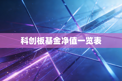 科创板基金净值一览表
