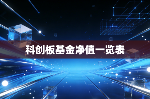 科创板基金净值一览表