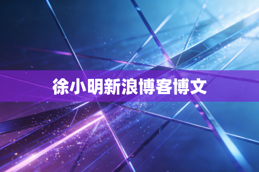 徐小明新浪博客博文