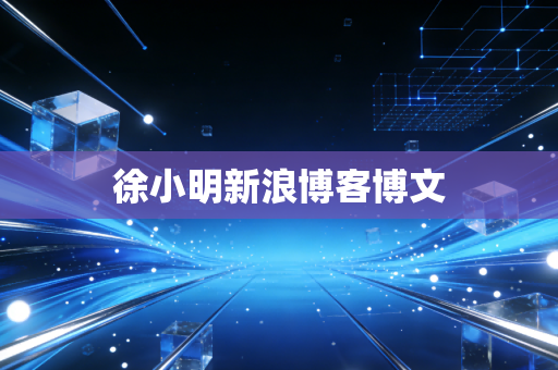 徐小明新浪博客博文