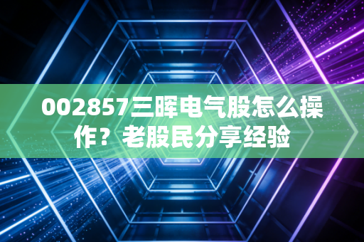 002857三晖电气股怎么操作？老股民分享经验