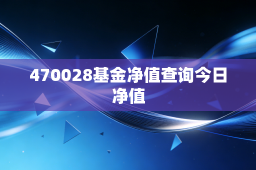 470028基金净值查询今日净值