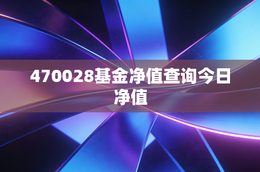 470028基金净值查询今日净值