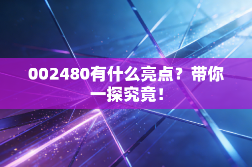 002480有什么亮点？带你一探究竟！