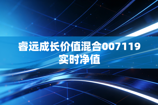 睿远成长价值混合007119实时净值