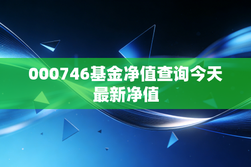 000746基金净值查询今天最新净值
