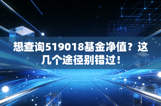 想查询519018基金净值？这几个途径别错过！
