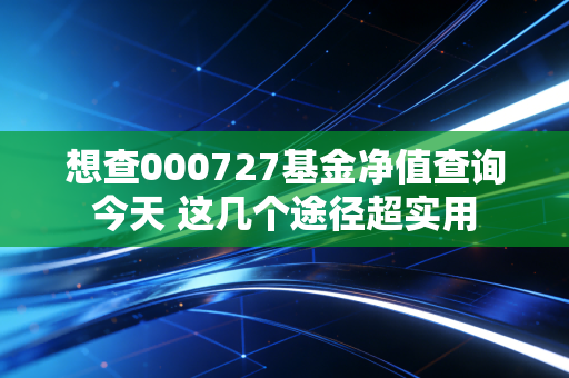想查000727基金净值查询今天 这几个途径超实用