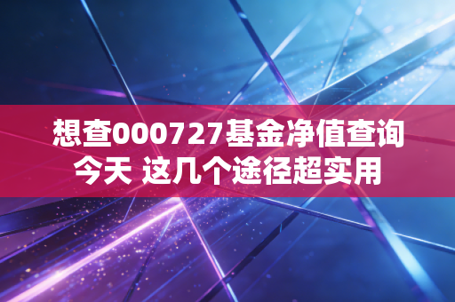 想查000727基金净值查询今天 这几个途径超实用