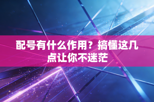 配号有什么作用？搞懂这几点让你不迷茫