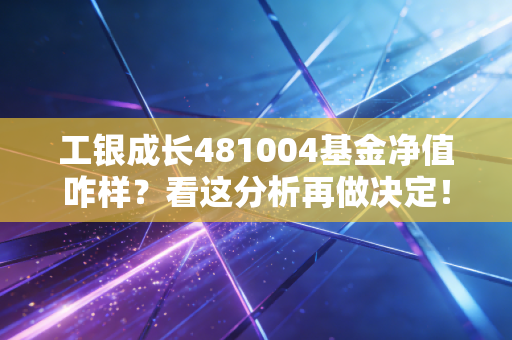 工银成长481004基金净值咋样？看这分析再做决定！