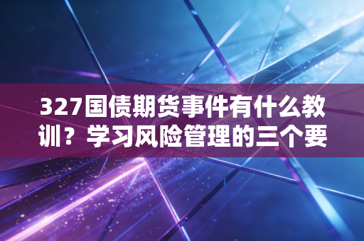 327国债期货事件有什么教训？学习风险管理的三个要点！