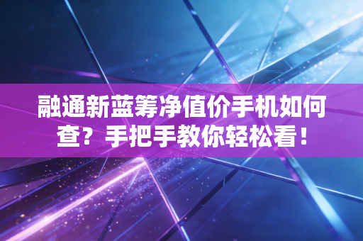 融通新蓝筹净值价手机如何查?手把手教你轻松看!