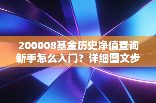 200008基金历史净值查询新手怎么入门？详细图文步骤分享！