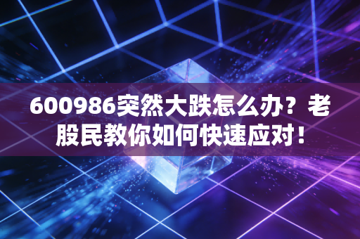 600986突然大跌怎么办？老股民教你如何快速应对！