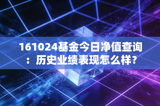 161024基金今日净值查询：历史业绩表现怎么样？