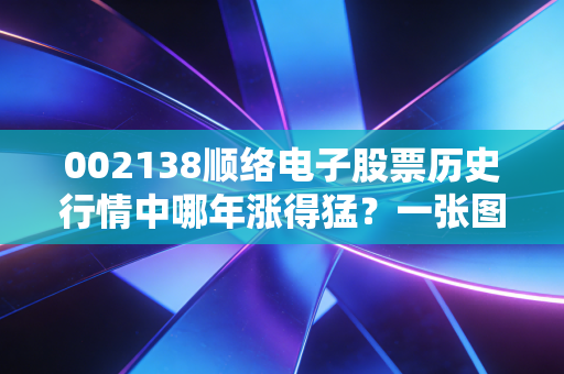 002138顺络电子股票历史行情中哪年涨得猛？一张图带你看懂变化