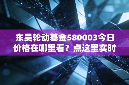 东吴轮动基金580003今日价格在哪里看？点这里实时查询最新净值