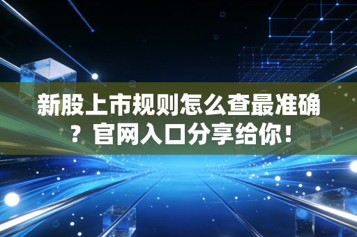 新股上市规则怎么查最准确？官网入口分享给你！