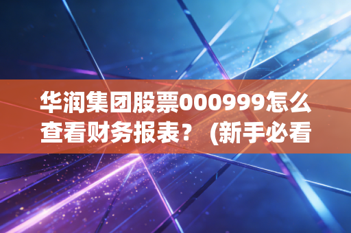 华润集团股票000999怎么查看财务报表？ (新手必看财报分析技巧)