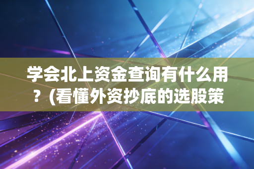 学会北上资金查询有什么用?(看懂外资抄底的选股策略)