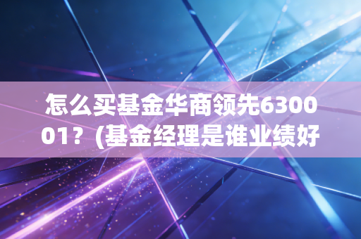 怎么买基金华商领先630001？(基金经理是谁业绩好吗)