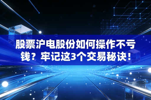股票沪电股份如何操作不亏钱？牢记这3个交易秘诀！