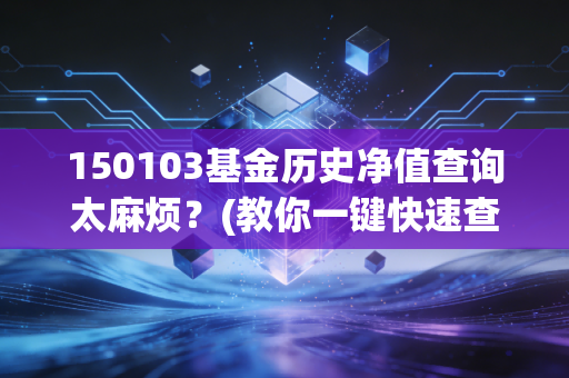 150103基金历史净值查询太麻烦？(教你一键快速查询方法)