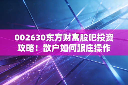 002630东方财富股吧投资攻略！散户如何跟庄操作