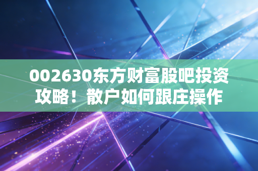 002630东方财富股吧投资攻略！散户如何跟庄操作