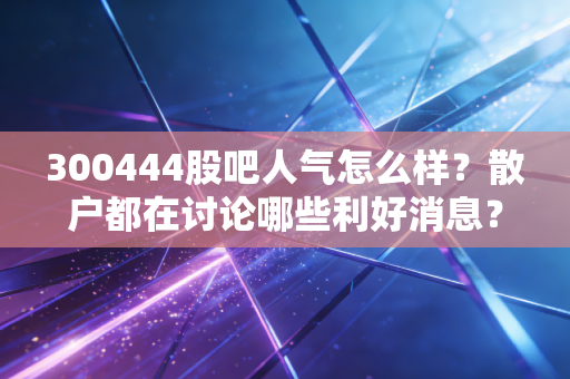 300444股吧人气怎么样？散户都在讨论哪些利好消息？