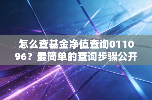怎么查基金净值查询011096？最简单的查询步骤公开！