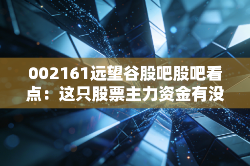 002161远望谷股吧股吧看点：这只股票主力资金有没有出逃？
